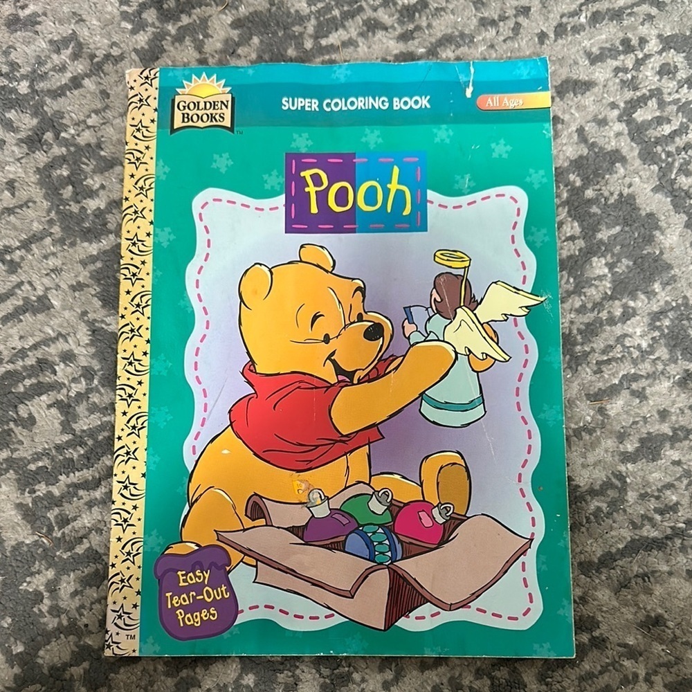 Golden Books Pooh Super Coloring Book vintage 90’s